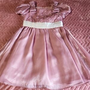Rare Editions Pink and White Formal Kids Dress